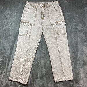 Driftwood Jeans 29 Acid Taupe Beige Cargo Pockets Acid Wash High Rsie